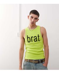 Collusion - Muscle Fit Geribbeld Hemdje Met Officiële Charli Xcx 'Brat'-Print - Lyst