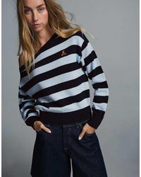 Bershka - Embroidered Boat Neck Jumper - Lyst