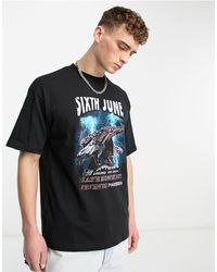 Sixth June - T-shirt oversize à motif aigle - noir - Lyst