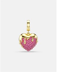 Swarovski - Idyllia Charm, Round Cut, Heart, -Tone Plated - Lyst