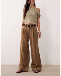 ASOS - Tailored Wide Leg Pants With Turn Up Hem - Lyst