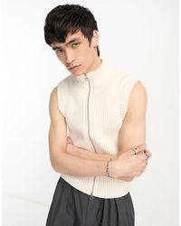 Jaded London - Sleeveless Zip Front Knitted Top - Lyst