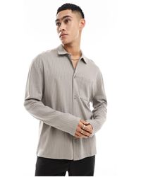 ASOS - Long Sleeved Seersucker Jersey Shirt - Lyst
