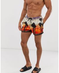 river island flamingo swim shorts