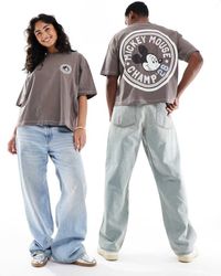 ASOS - Recht Oversized T-Shirt Met Disney Mickey Mouse-Prints - Lyst