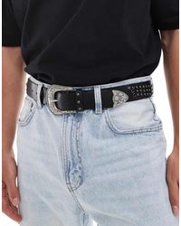 ASOS - Western Riem Van Imitatieleer Met Studs En Kristallen Detail - Lyst