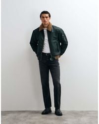 ASOS - Bomber Jacket With Contrast Borg Collar - Lyst