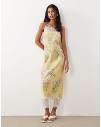 ASOS - – hochgeschlossenes camisole-midikleid aus satin - Lyst