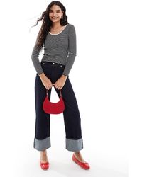 Vero Moda - Camiseta Negra Y Blanca A Rayas De Manga Larga Con Diseño Reversible De -Negro - Lyst