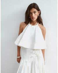 ARRANGE - Twill Halter Top - Lyst