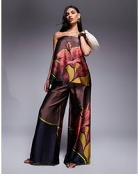 River Island - Print Beach Trousers - Lyst