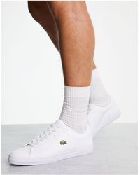 Mens white lacoste on sale lerond trainers
