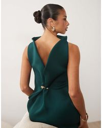 ASOS - High Slash Neck Mini Dress With Trim Back Detail - Lyst
