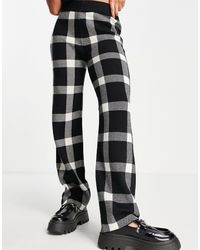 Vero Moda - Pantalon d'ensemble en maille à carreaux - noir et blanc - Lyst
