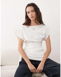ASOS - Slash Neck Wrap Waist Top - Lyst