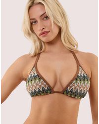 Wolf & Whistle - Jara Knitted Chevron Fuller Bust Bikini Top - Lyst