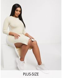 PUMA Plus - Midi-jurk Met Zijsplit - Naturel