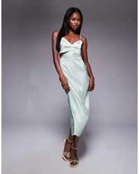 Vesper - Ruched Front Midaxi Dress With Cut Outs - Lyst