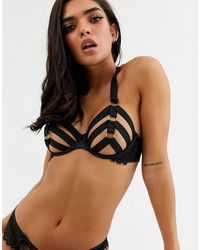 Hunkemöller Sugar - Soutien-gorge à armatures et lanières avec anneaux - Noir