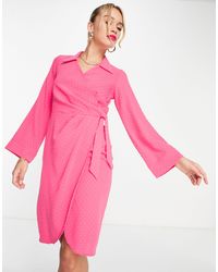 Closet - Fluted Sleeve Wrap Mini Dress - Lyst