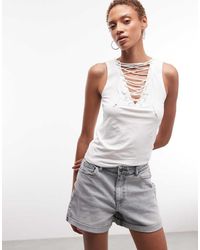Weekday - Festival V Neck Strap Detail Top - Lyst