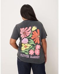 ASOS - Asos Design Curve Regular Fit T-shirt With Flower Market Art Graphic - Lyst