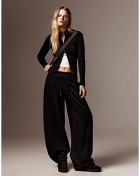 Bershka - Barrel Fit Plush Trousers - Lyst
