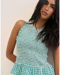 Nobody's Child - Gingham Shirred Halterneck Tizzy Top - Lyst
