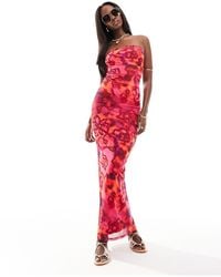 South Beach - Marble Print Bandeau Maxi Beach Dress - Lyst