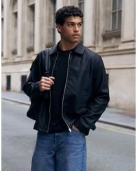 Threadbare - Faux Leather Zip Up Collared Jacket - Lyst