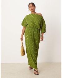 Never Fully Dressed - Tilly Off Shoulder Plisse Midaxi Dress - Lyst