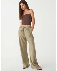 Stradivarius - Petite – hose aus leinenmix - Lyst