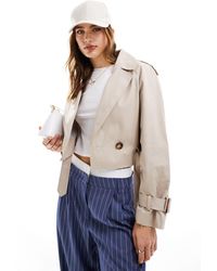 Miss Selfridge - Cropped Trench Coat - Lyst
