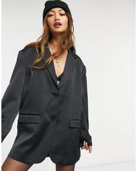 Monki Grace - Blazer oversize - Nero