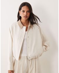 4th & Reckless - Contrast Collar Bubble Hem Bomber Jacket Co-Ord - Lyst