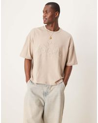 ASOS - T-Shirt Squadrata Oversize Pesante 240 Gsm Con Stampa Applicata Sul Petto - Lyst
