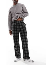 Loungeable - – pyjama mit karierter fleece-hose - Lyst