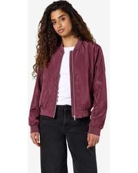 Noisy May - Chase Ribbed Zip-up Bomber Jacket - Lyst