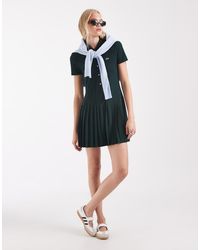 Lacoste - Pleated Skirt Pique Polo Dress - Lyst