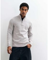 French Connection - Quarter Zip Chenille Jumper - Lyst