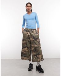 Collusion - 3/4 Length Sleeve V Neck Fitted Top - Lyst