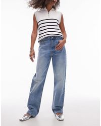 TOPSHOP - Petite Kort High Rise Straight Jean - Lyst