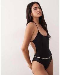 Mango - Tie Back Swimsuite - Lyst