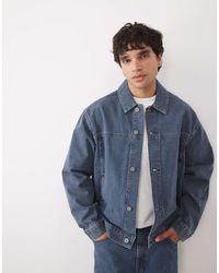 ASOS - Oversized Harrington Denim Jacket - Lyst