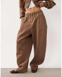 Wanderdoll - Sloane Premium Cotton Blend Button Front Detail Barrel Leg Trackies - Lyst