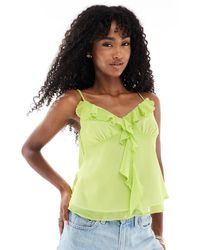 Miss Selfridge - Chiffon Ruffle Cami Top - Lyst