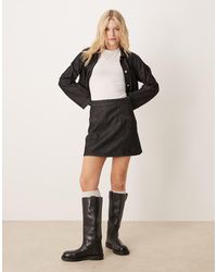 ASOS - Minifalda Vaquera De Sastre Negra Con Detalle De Costuras De - Lyst