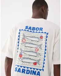 SELECTED - Oversized T-shirt With Sardines Back Print - Lyst