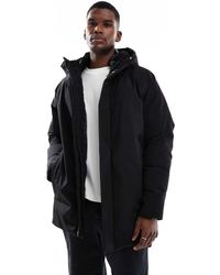 Jack & Jones - Parka Negra Con Capucha De Felpa De - Lyst