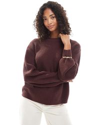 ONLY - Round Neck Rib Knit Sweater - Lyst